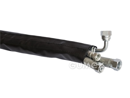 Ochranný návlek TEXWRAP se suchým zipem na hadice a trubky, 75mm, UV odolný, nylon potažený PU, -40°C/+180°C, černý